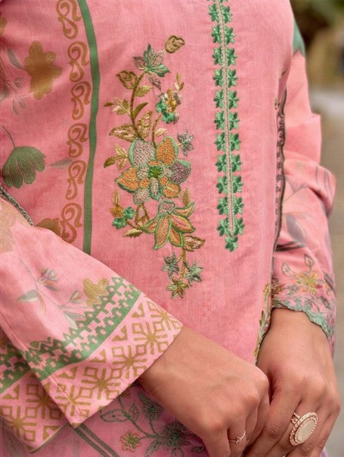 Lawn Cotton Print With Embroidery Dress Material