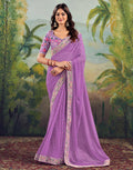 Bandhani Printed Georgette Saree With Embroidered Lace Border
