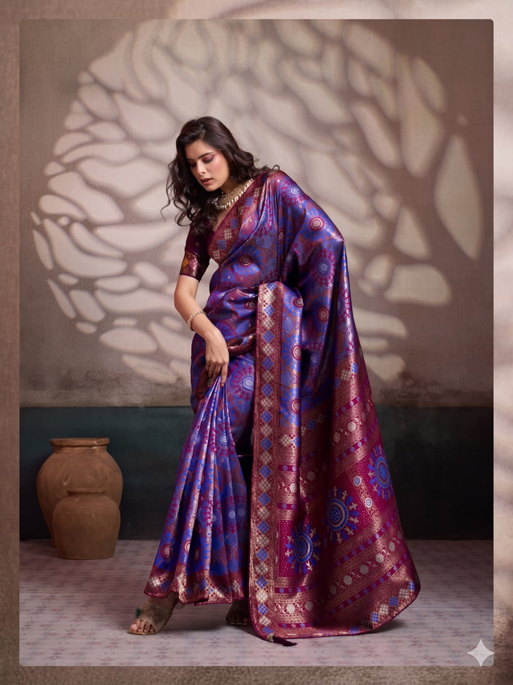 Soft Silk Meenakari Work Saree