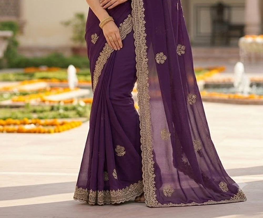Georgette Embroidery Designer Saree