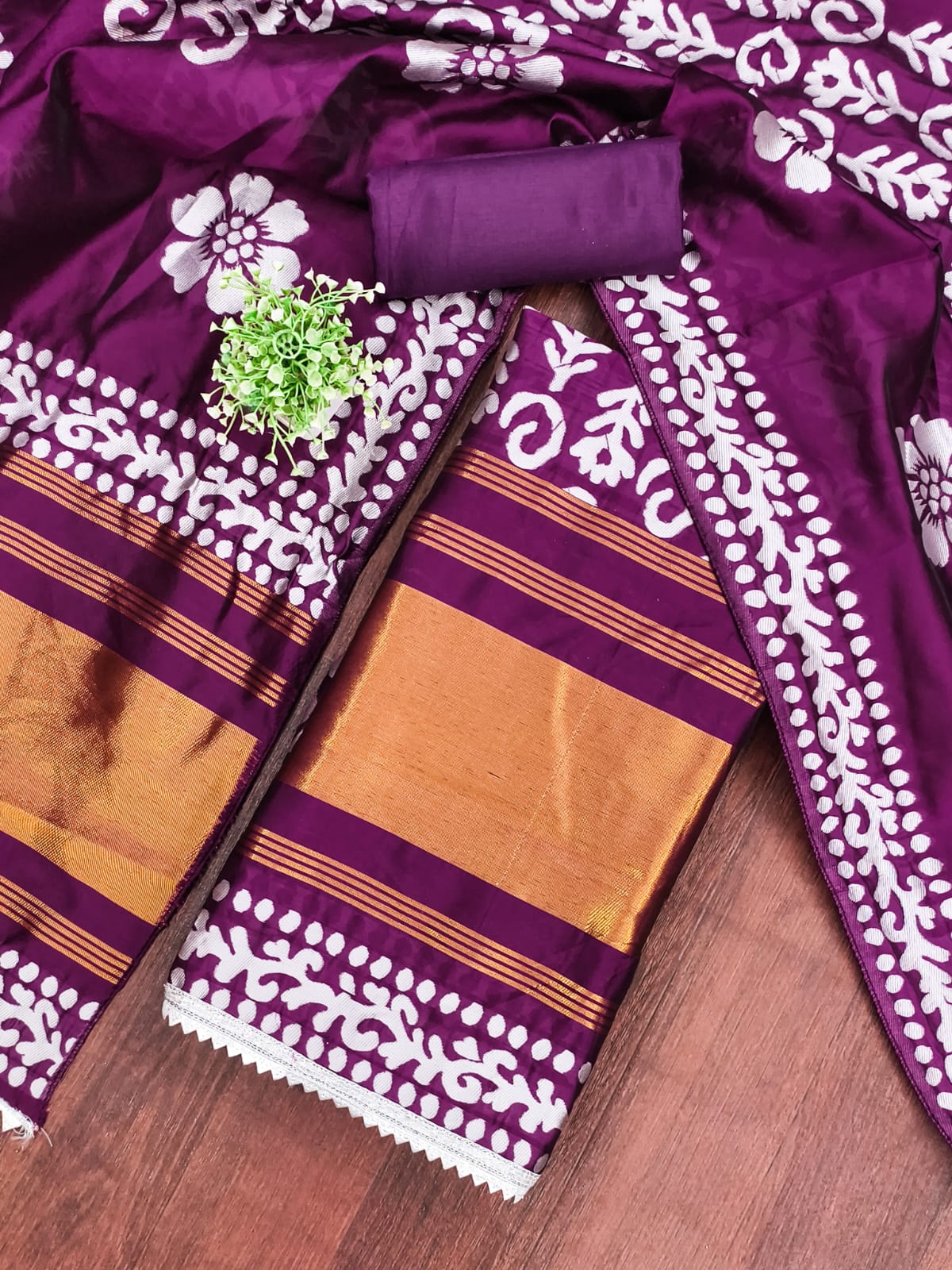 Gaji Silk Batik Printed Dress Material