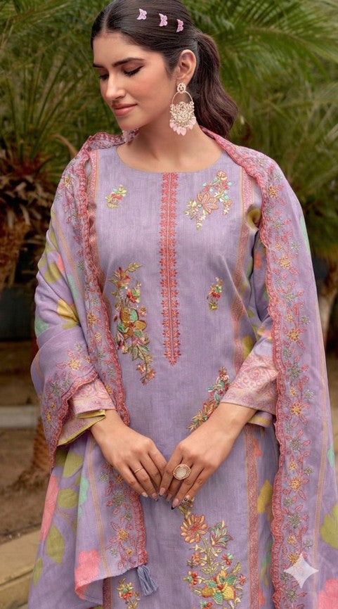 Lawn Cotton Print With Embroidery Dress Material