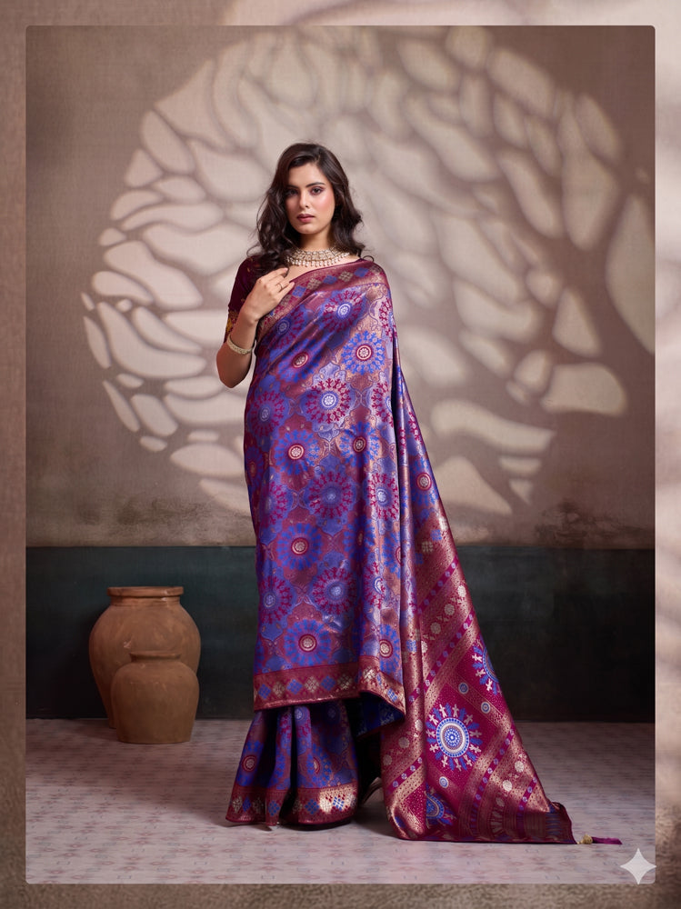 Soft Silk Meenakari Work Saree