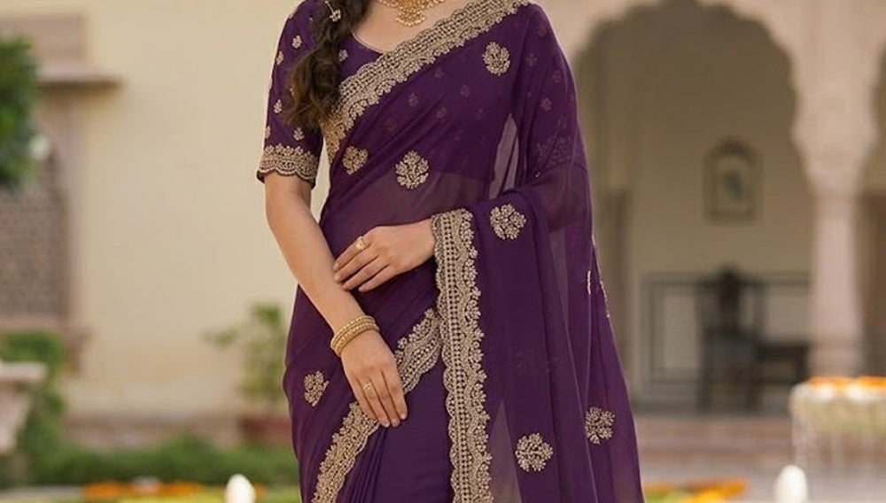 Georgette Embroidery Designer Saree