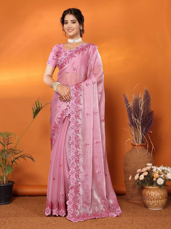 Embroidered Jimmy Choo Fancy Saree