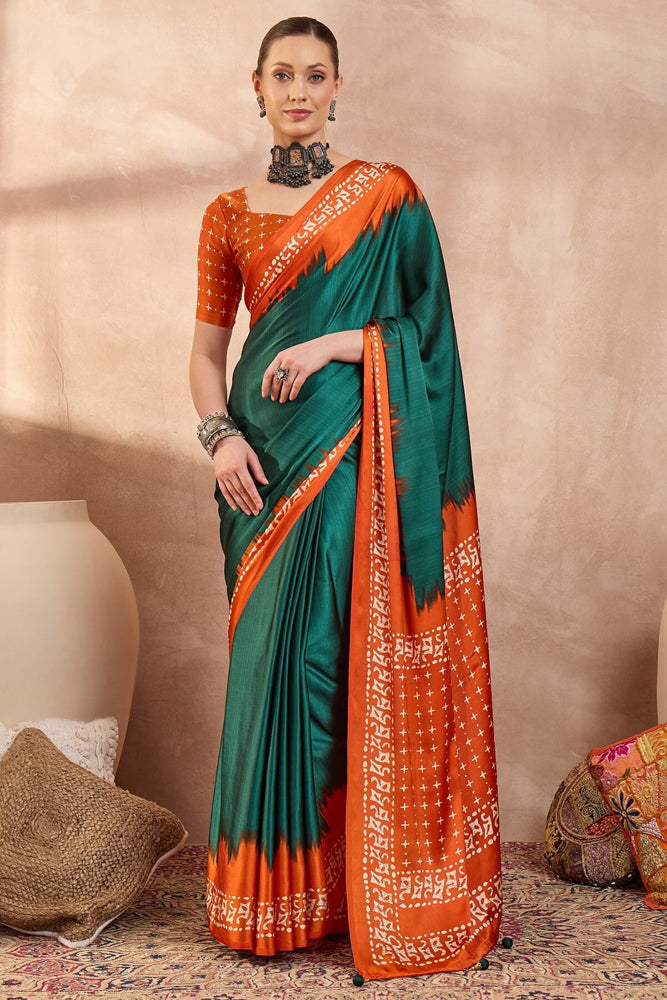 Printed Semi Modal Silk Saree