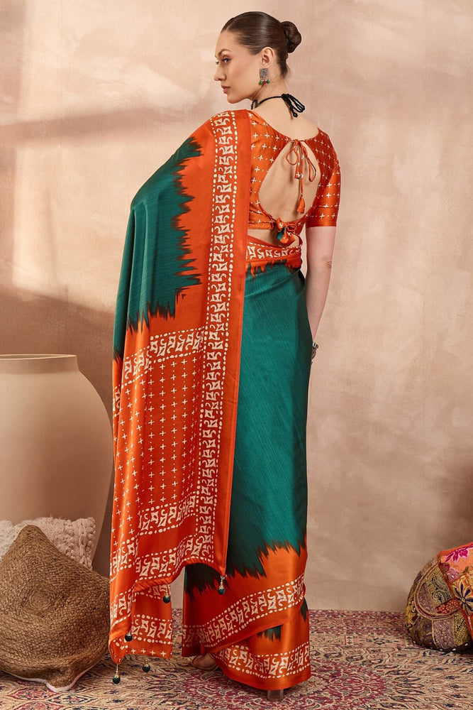 Printed Semi Modal Silk Saree