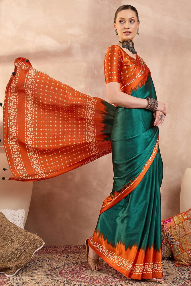 Printed Semi Modal Silk Saree