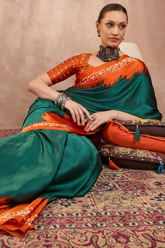 Printed Semi Modal Silk Saree