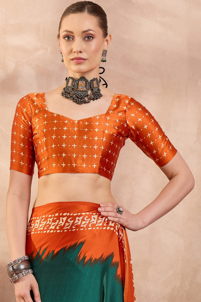 Printed Semi Modal Silk Saree