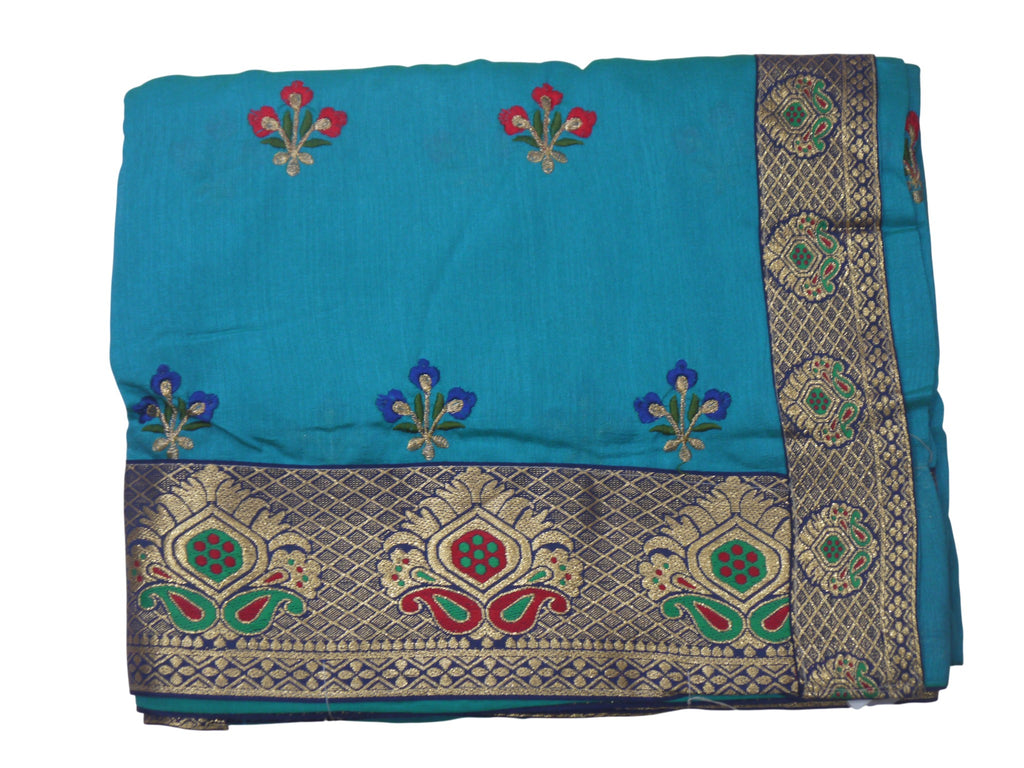 Fancy Silk Embroidery Work Saree