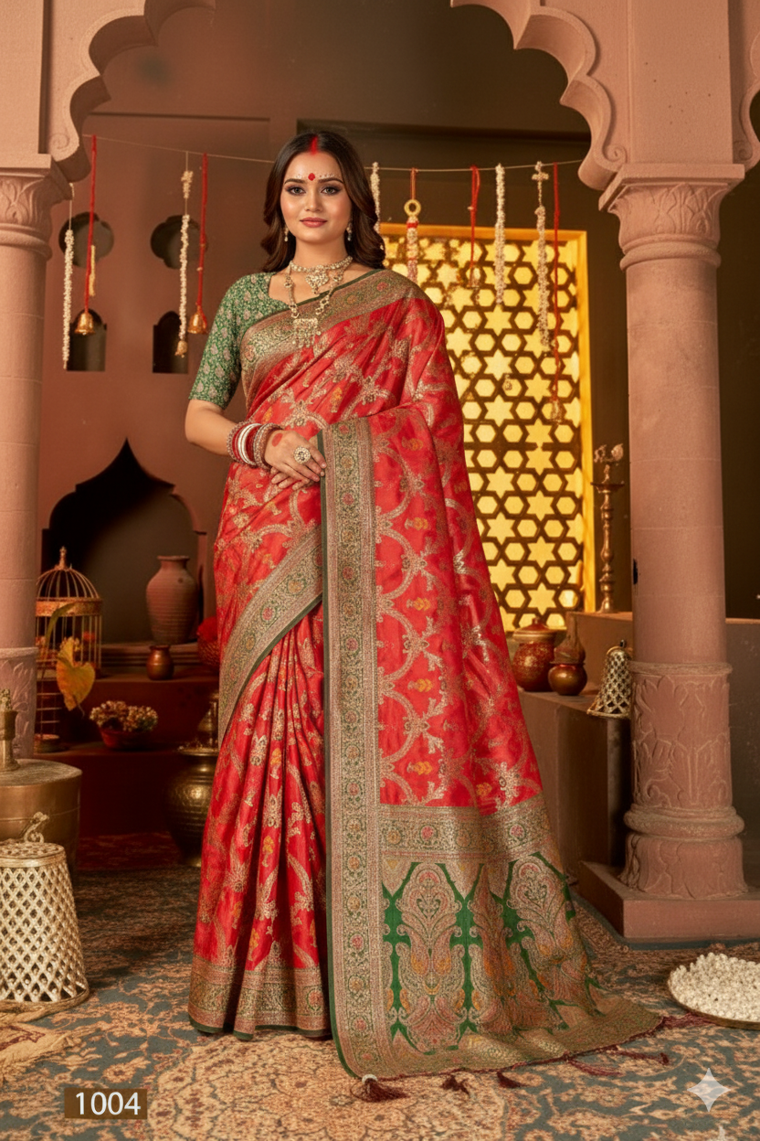 Satin Silk Saree with Swarovski Work
