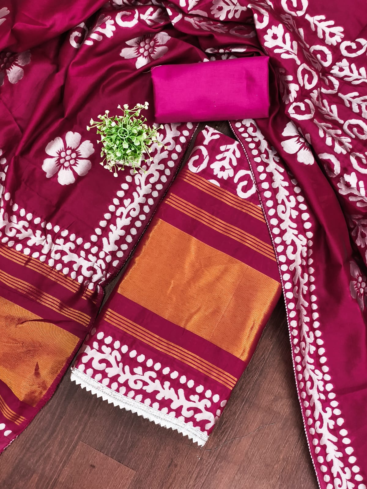 Gaji Silk Batik Printed Dress Material