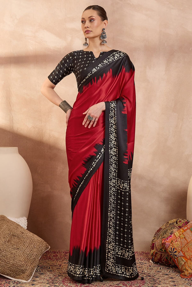 Printed Semi Modal Silk Saree