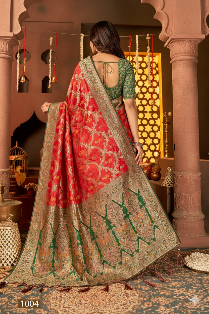 Satin Silk Saree with Swarovski Work