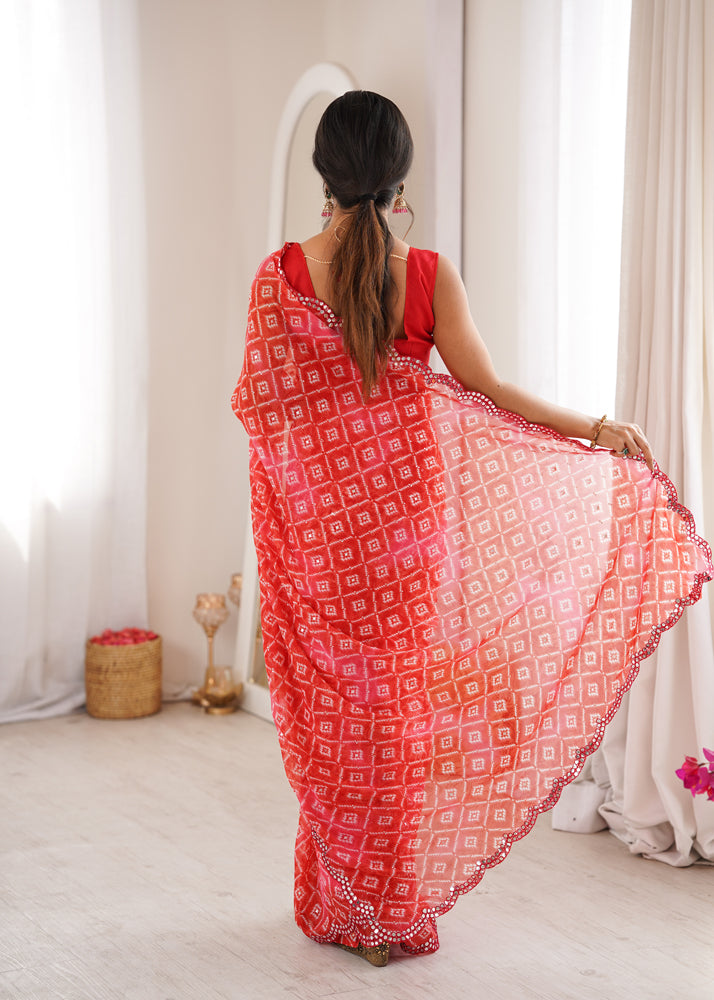 Georgette Bandhani Printed Saree