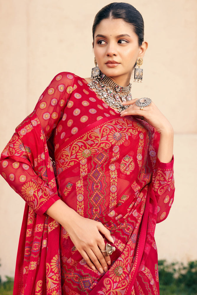 Printed Georgette Saree