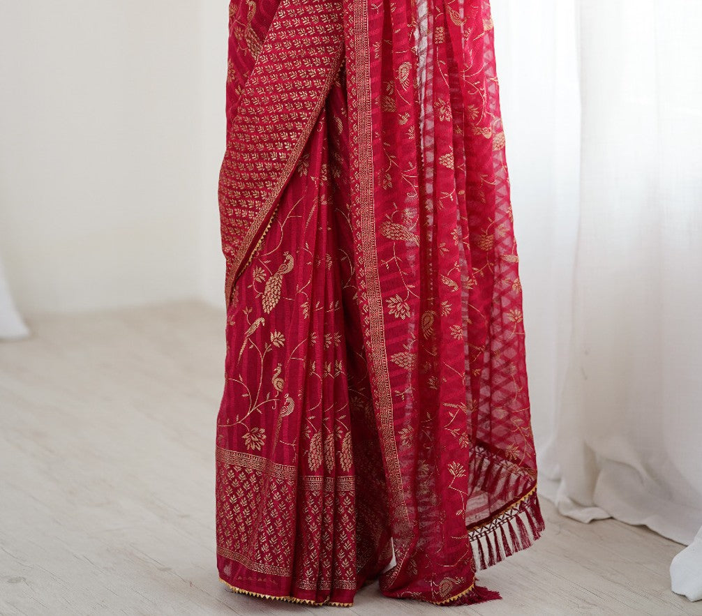 Designer Georgette Foil Printed Saree