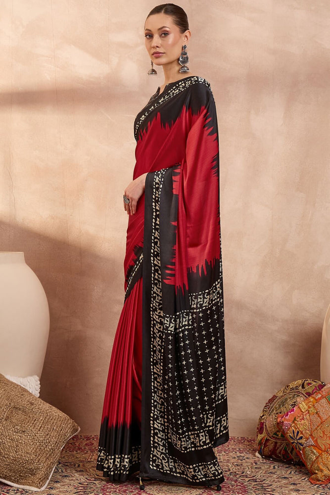 Printed Semi Modal Silk Saree