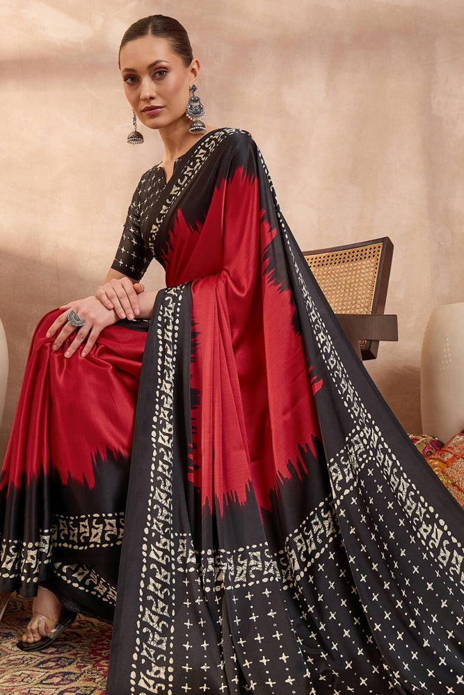 Printed Semi Modal Silk Saree