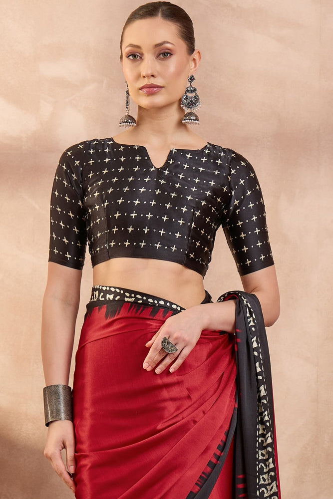 Printed Semi Modal Silk Saree