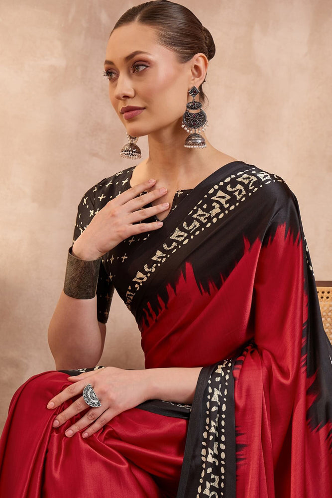 Printed Semi Modal Silk Saree
