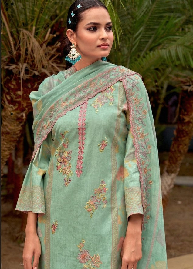 Lawn Cotton Print With Embroidery Dress Material