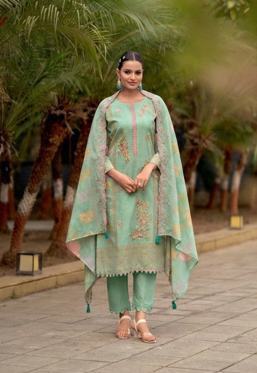 Lawn Cotton Print With Embroidery Dress Material