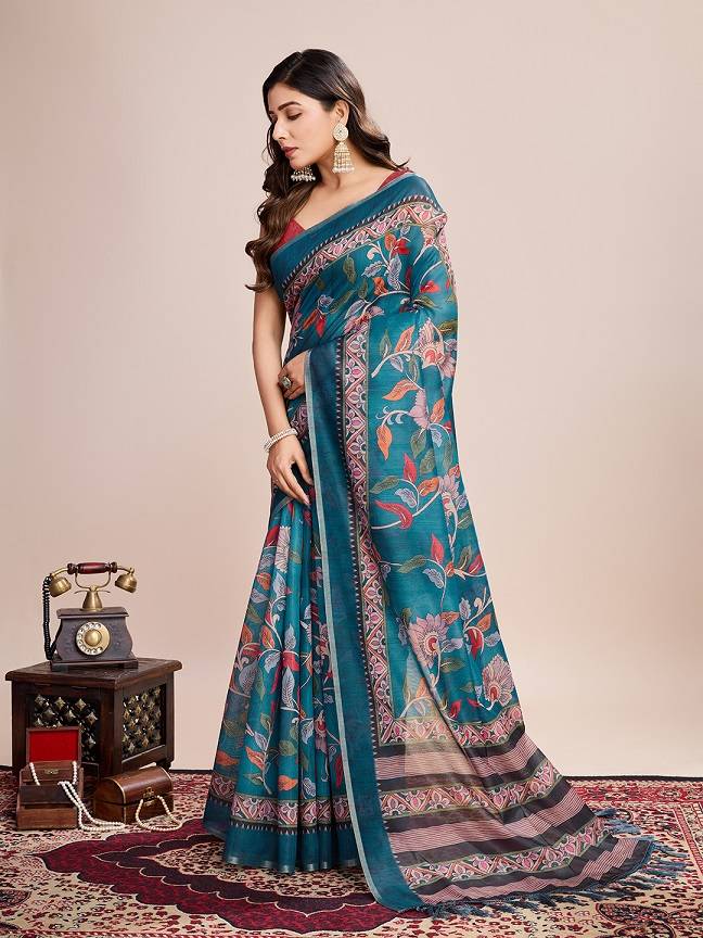 Digital Printed Linen Saree