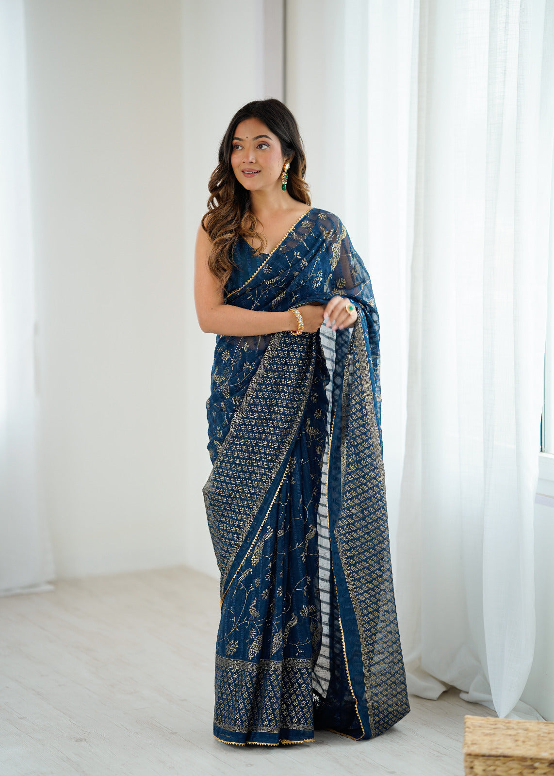 Designer Georgette Foil Printed Saree
