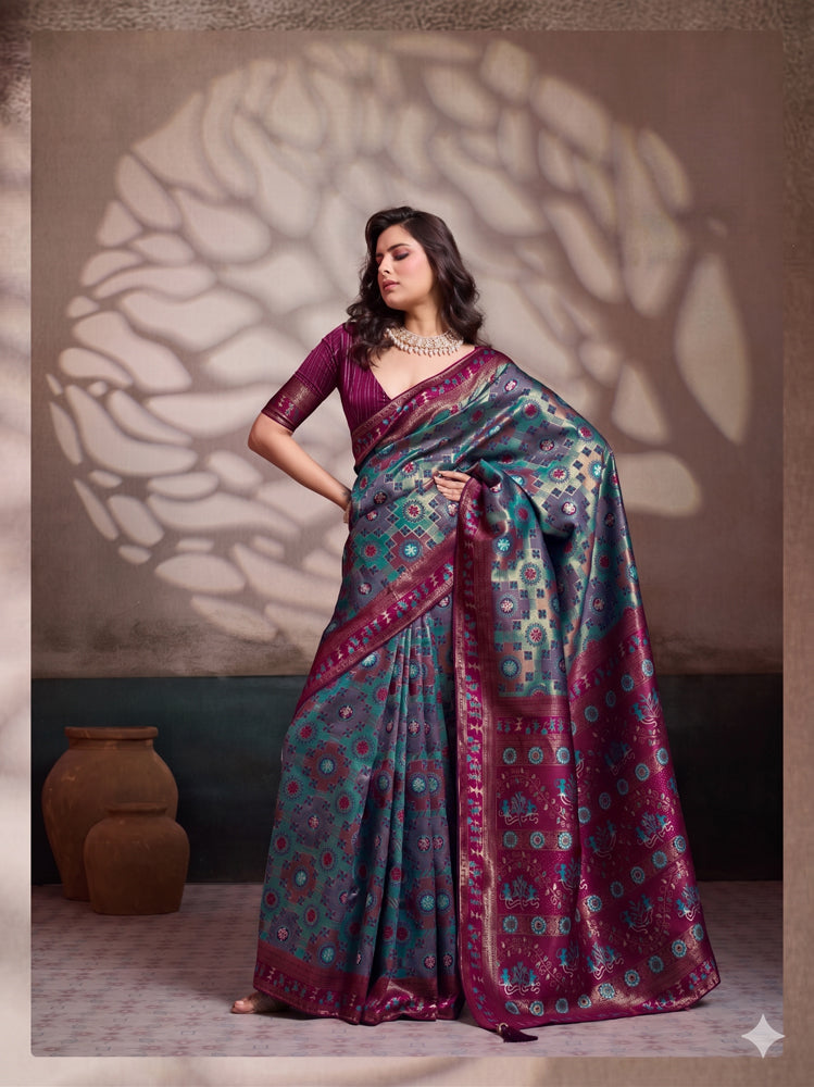 Soft Silk Meenakari Work Saree