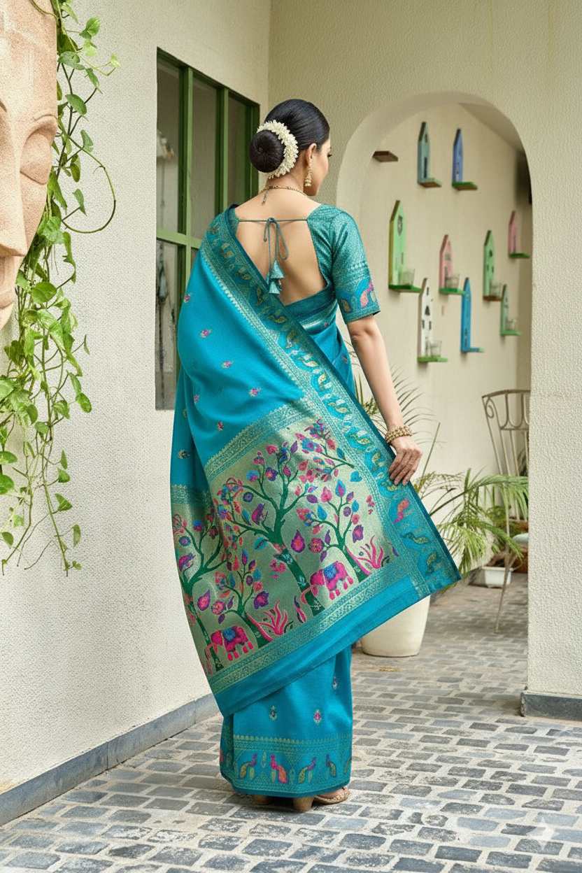 Zari Weaving Paithani Silk Saree