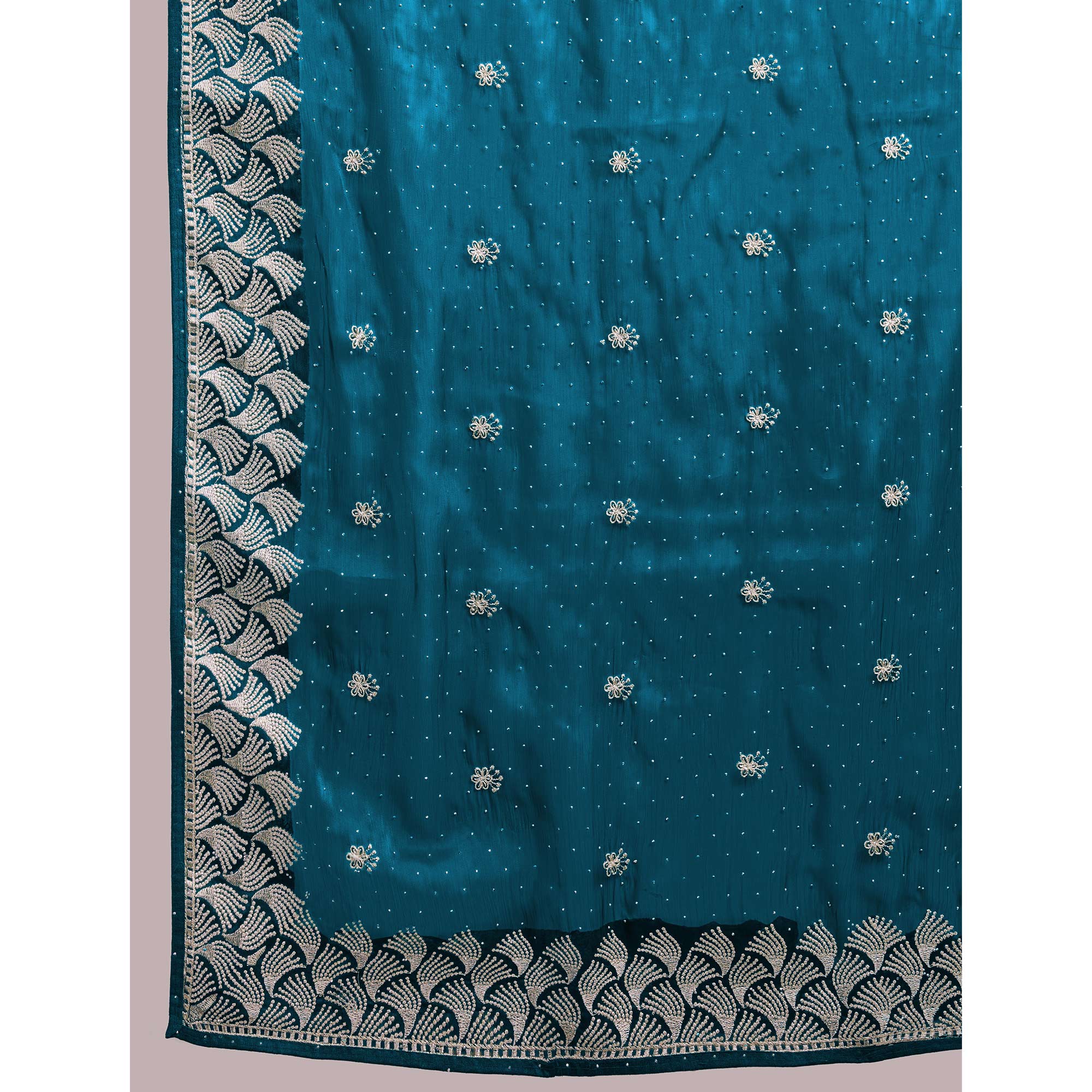 Embroidered Tussar Silk Saree