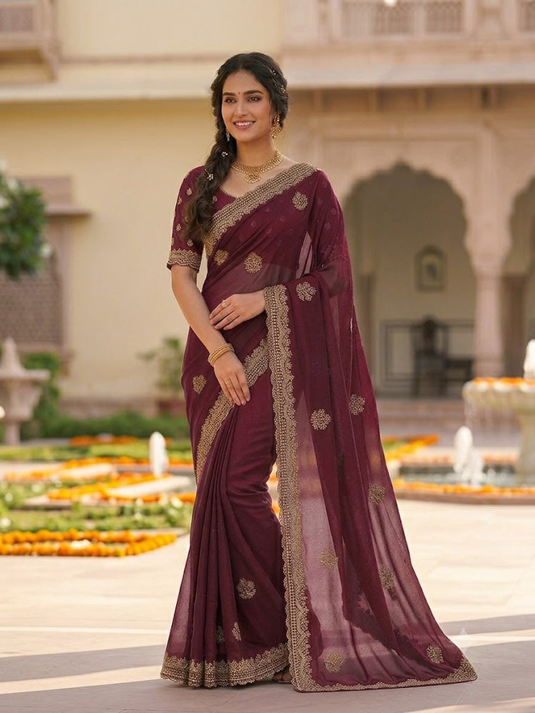 Georgette Embroidery Designer Saree