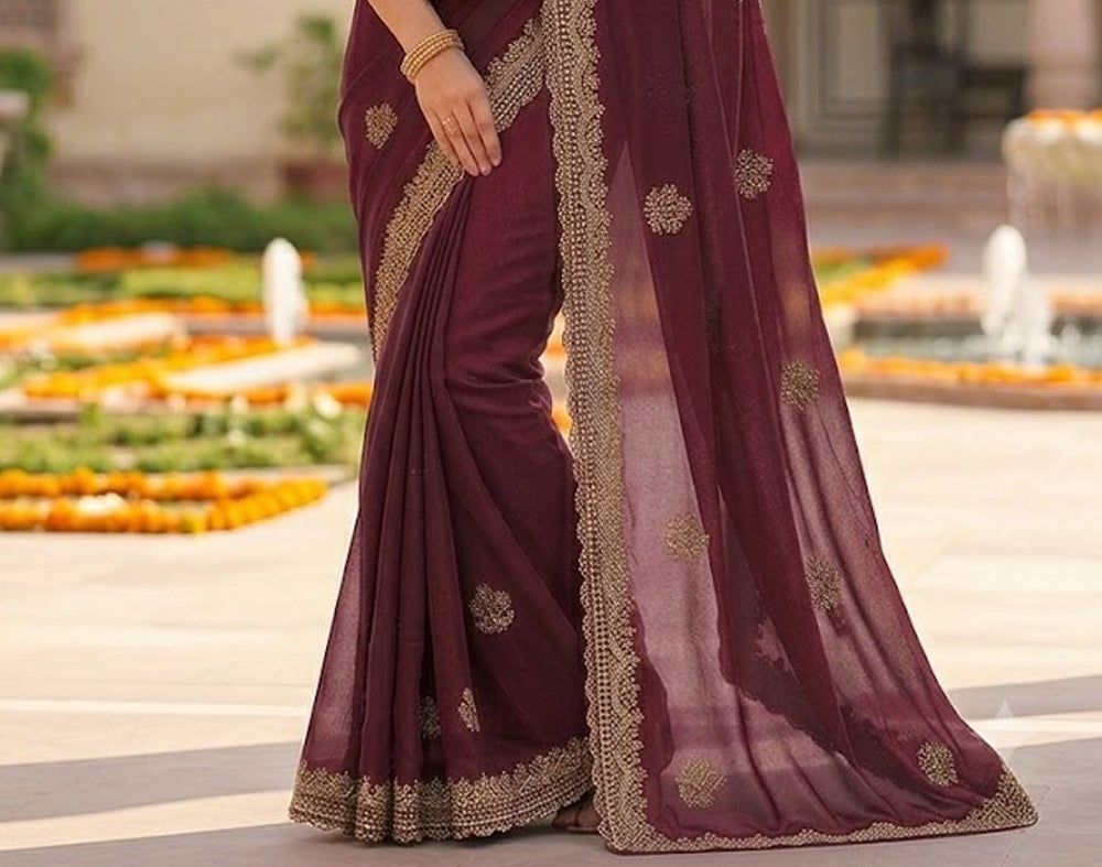Georgette Embroidery Designer Saree