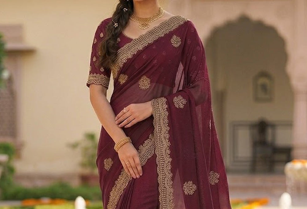 Georgette Embroidery Designer Saree