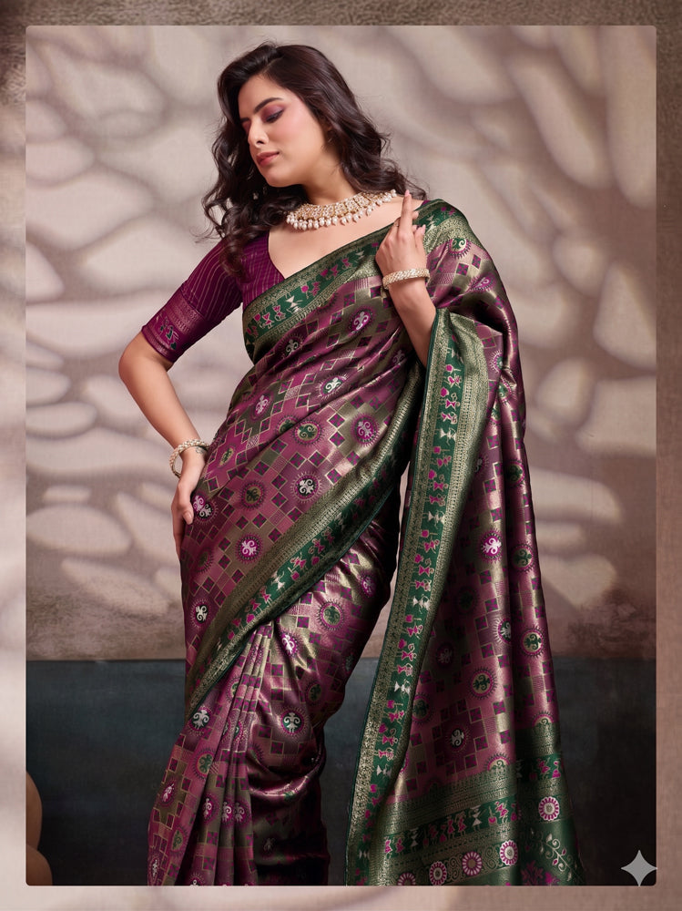 Soft Silk Meenakari Work Saree