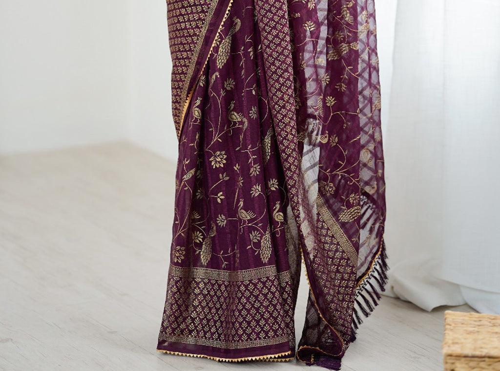 Designer Georgette Foil Printed Saree