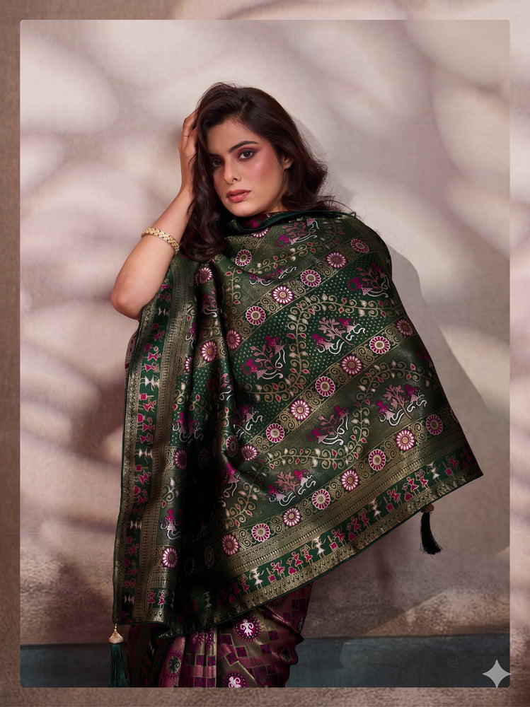 Soft Silk Meenakari Work Saree