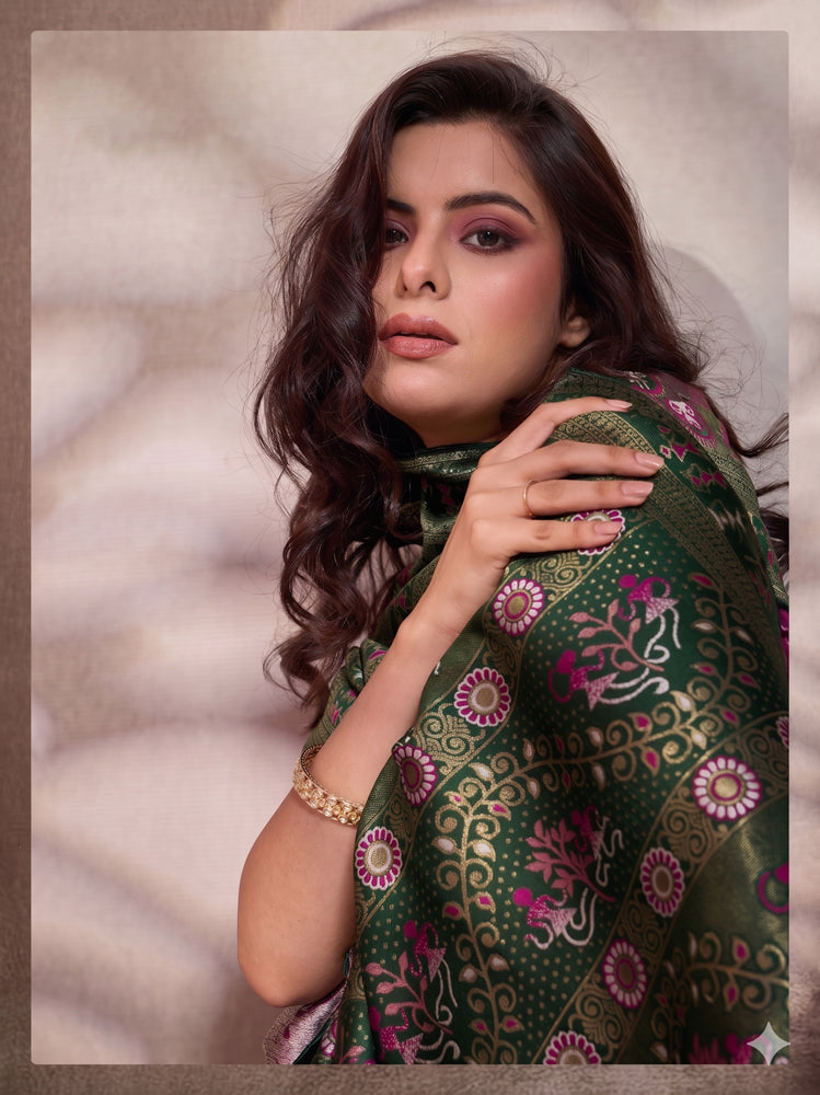 Soft Silk Meenakari Work Saree
