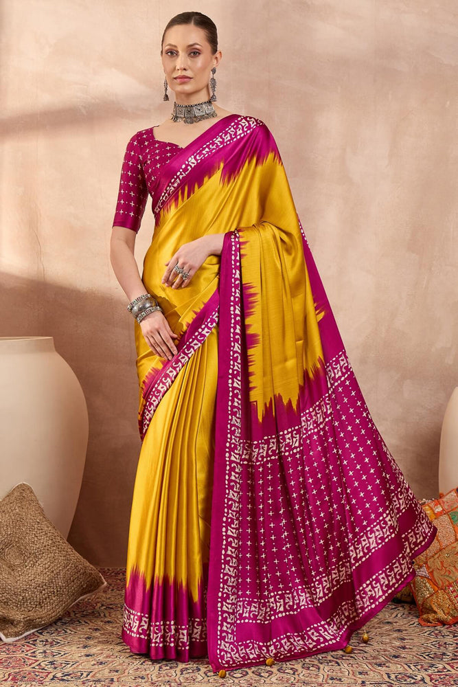 Printed Semi Modal Silk Saree