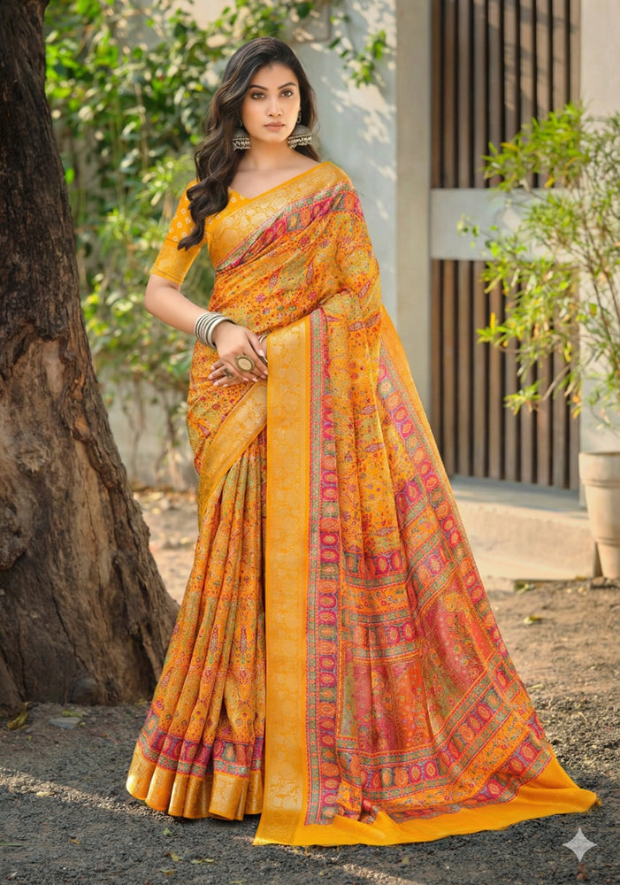 Viscose Bright Moss Foil Saree