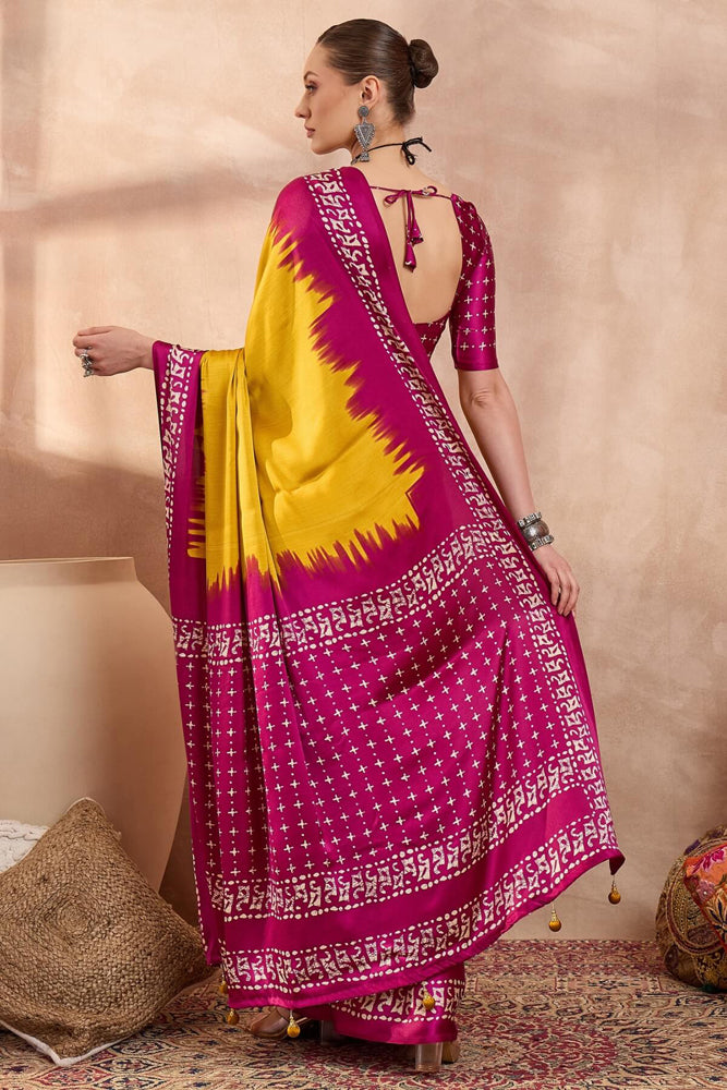 Printed Semi Modal Silk Saree