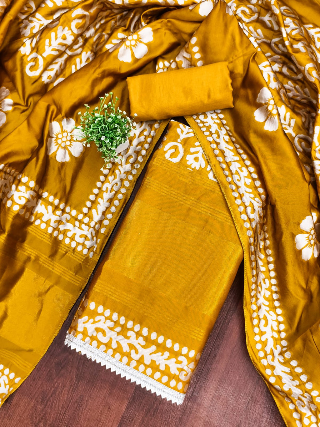 Gaji Silk Batik Printed Dress Material