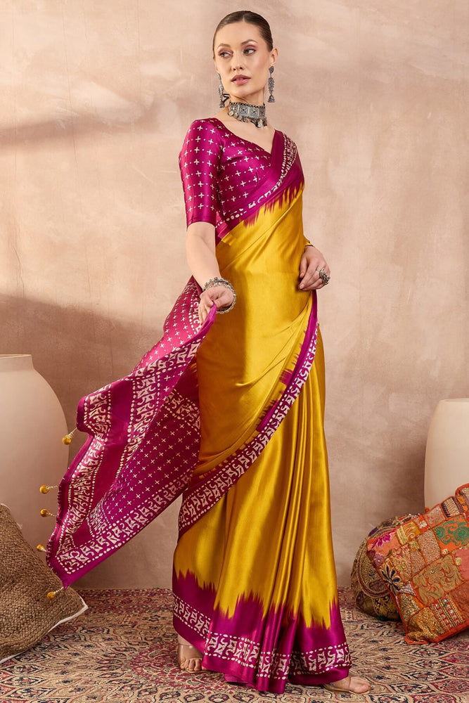 Printed Semi Modal Silk Saree