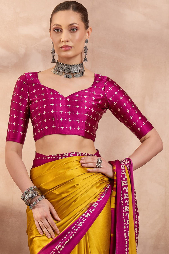 Printed Semi Modal Silk Saree