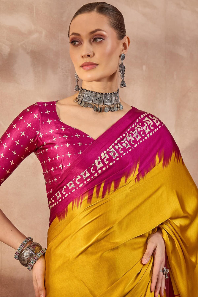 Printed Semi Modal Silk Saree