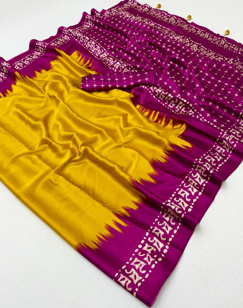 Printed Semi Modal Silk Saree